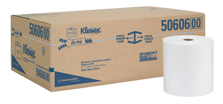Image PAPIER À MAIN KLEENEX BLANC ROULEAU